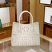 Exquisite Crocodile-Patterned Leather Handbag for Sophisticated Women
