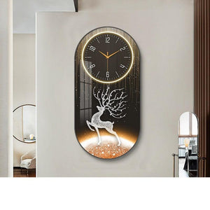 Modern Luxury Wall Clock for Living Room, Fashionable Decorative Painting, Silent Creative Wall Hanging Clock for Home and Restaurant-Home Décor›Decorative Accents›Wall Arts & Decor›Mirrors & Wall Clocks-Très Elite-BG2562-30cm x 60cm-Très Elite