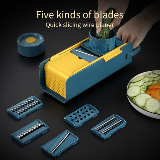 Multifunctional Vegetable Cutter & Slicer for Kitchen - 5 Blades