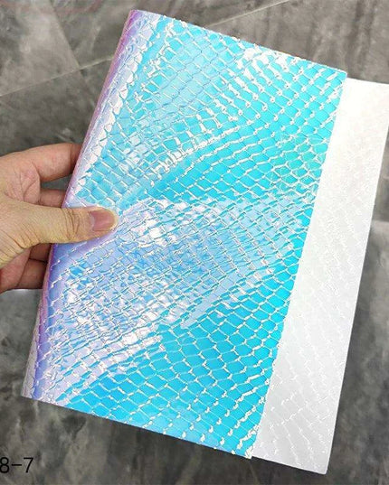 Iridescent Rainbow Snakeskin Holographic PVC Craft Fabric - Perfect for Artistic Creations