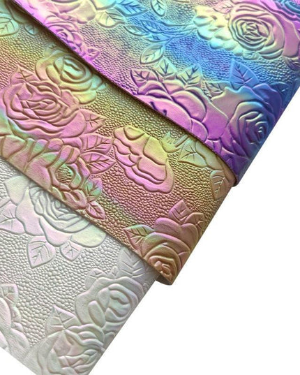 Elegant Rose Embossed Faux Leather Craft Sheets for Creative Projects