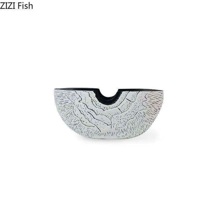 Elegant U-Shaped Floral Resin Vase with Contemporary Ceramic Aesthetic