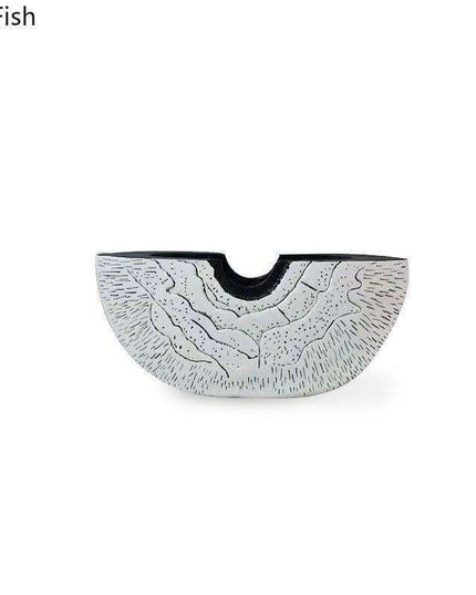 Elegant U-Shaped Floral Resin Vase with Contemporary Ceramic Aesthetic