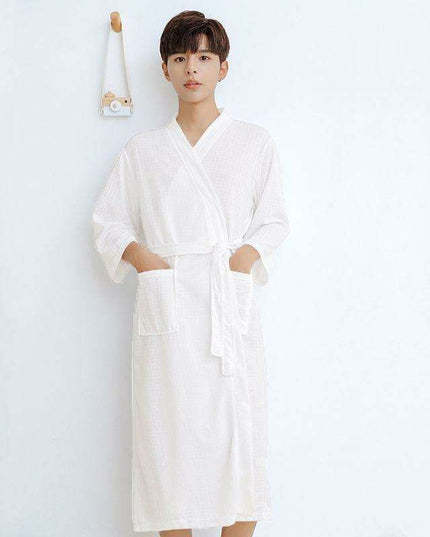Couples' Elegant Cotton Kimono-Style Lounging Set