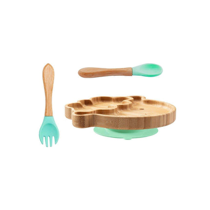 Sheepishly Elegant Bamboo Baby Feeding Bowl Set with Silicone Suction Cup - Très Elite