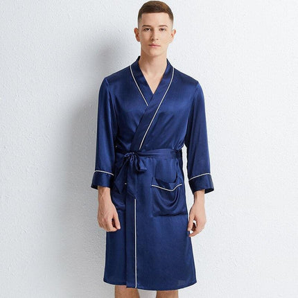 Silken Serenity Kimono Nightgown: Luxe Sleepwear for the Modern Groom - Très Elite