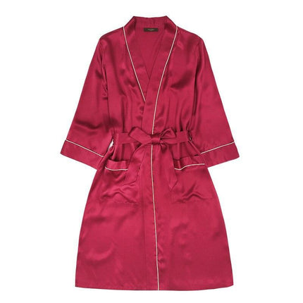 Silken Serenity Kimono Nightgown: Luxe Sleepwear for the Modern Groom - Très Elite