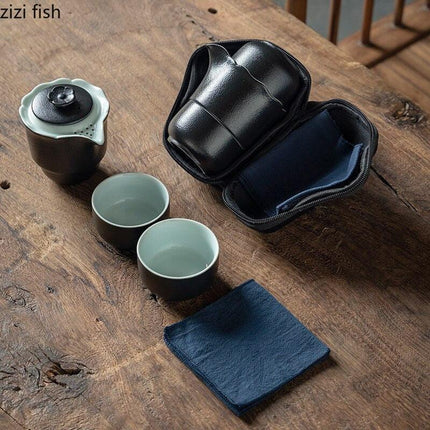 Sleek Black Ceramic Tea Set: Elevate Your Brewing Experience with Timeless Elegance - Très Elite