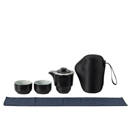 Sleek Black Ceramic Tea Set: Elevate Your Brewing Experience with Timeless Elegance - Très Elite