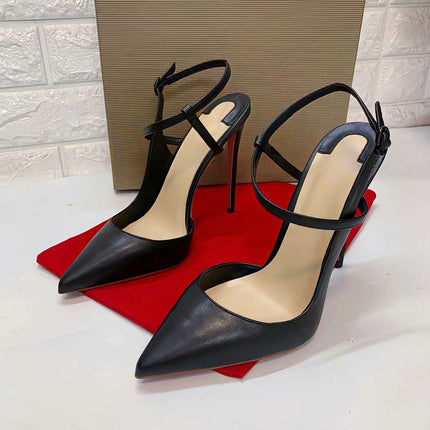 Sleek Black Lace-Up Stiletto Heels for Trendsetting Women - Très Elite