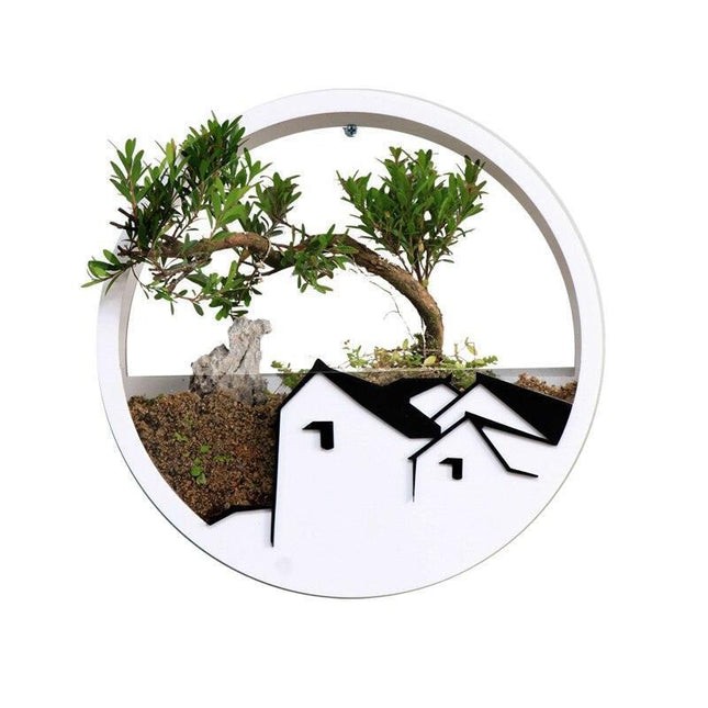 Sleek Circular Acrylic Wall Planter for Modern Plant Display