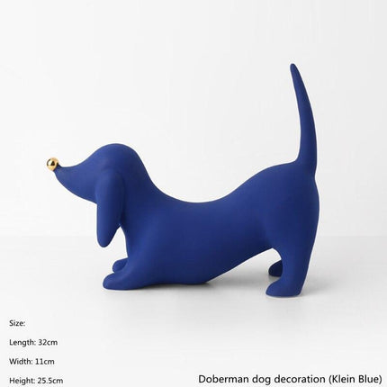 Sleek Doberman Pinscher Figurine - Chic Decorative Accent for Home Elegance - Très Elite