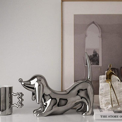 Sleek Doberman Pinscher Figurine - Chic Decorative Accent for Home Elegance - Très Elite