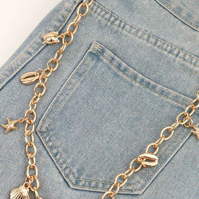 Sleek Iron Chain Belt - Coastal Elegance for Timeless Style