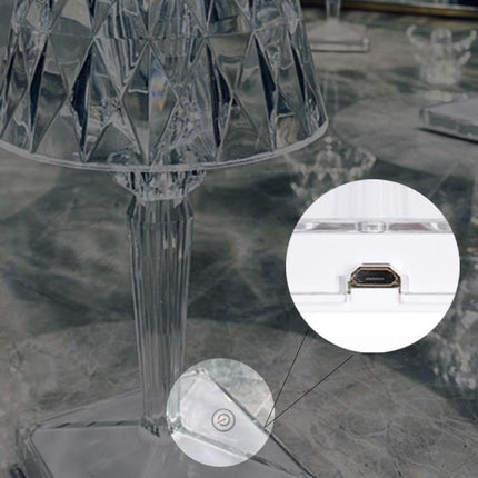 Sleek LED Table Lamp with Crystal Accents and Nightlight Feature