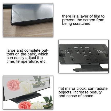Sleek Modern LED Alarm Clock with Temperature Display and Custom Snooze Options - Très Elite