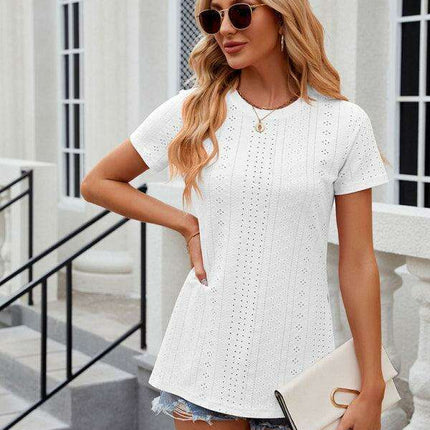 Sleek Slit Sleeve Women's Tee - Effortless Elegance for Any Occasion