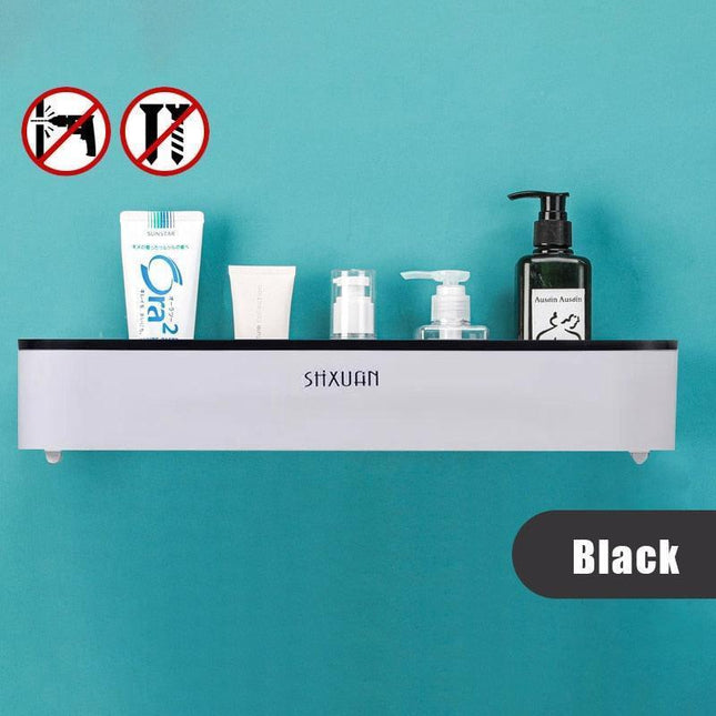 Sleek Space-Saving Wall Storage Rack for Bathroom Essentials