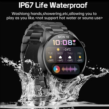 Sleek Waterproof Smartwatch with Touchscreen and Advanced Health Tracking Features - Très Elite