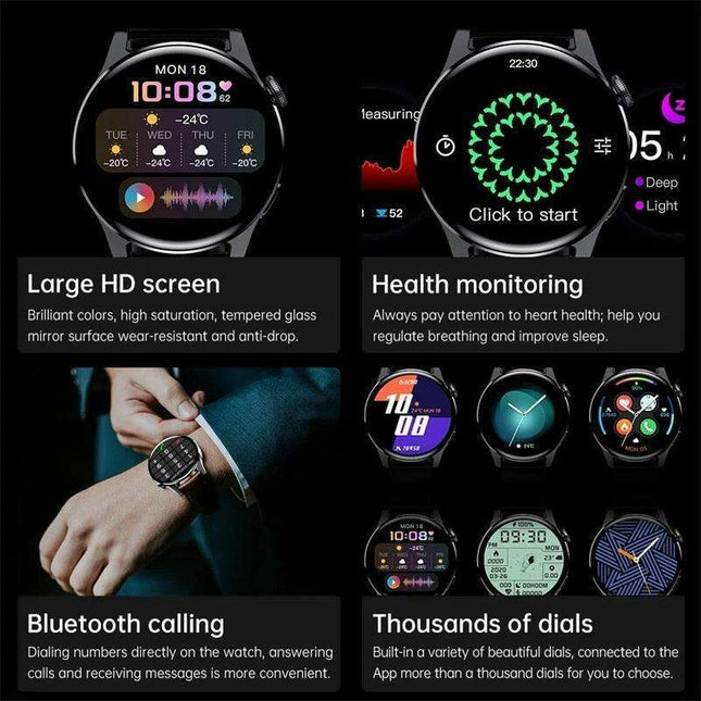 Sleek Waterproof Smartwatch with Touchscreen and Advanced Health Tracking Features