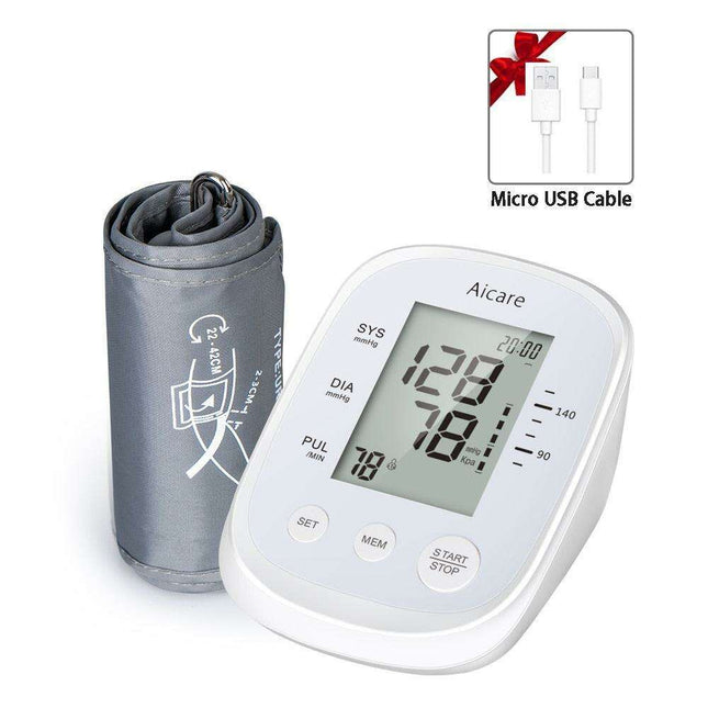 Smart Digital Blood Pressure Monitor with Multilingual Support and Memory Function