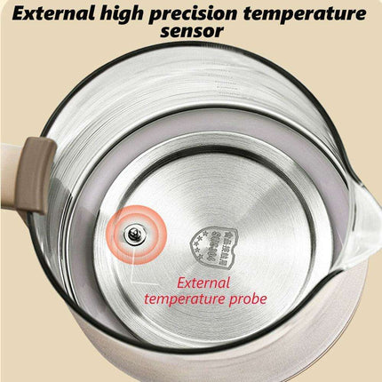 Smart Touch Glass Electric Kettle - 1.4L Rapid Boiling Multi-Function Cooking Pot - Très Elite
