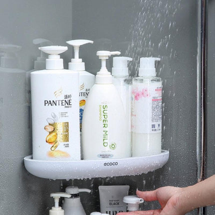 Smart Triangular Bathroom Organizer with Drainage System..