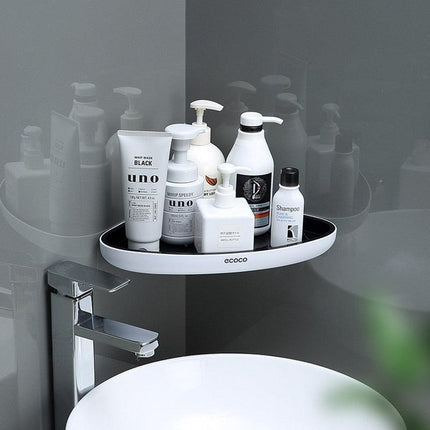 Smart Triangular Bathroom Organizer with Drainage System..