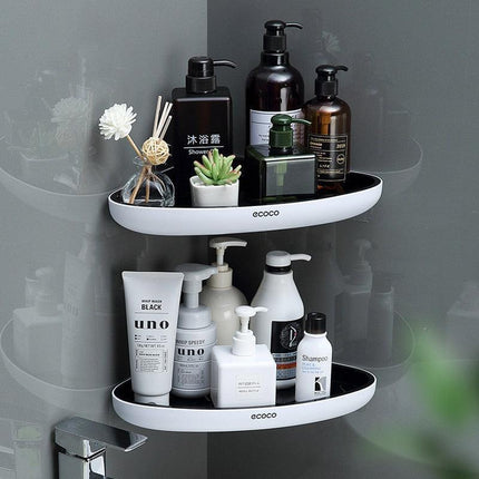 Smart Triangular Bathroom Organizer with Drainage System..