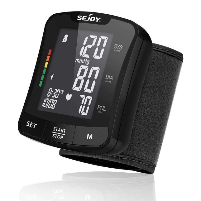 Smart Wrist Blood Pressure Monitor with Heartbeat Analysis & Dual User Memory