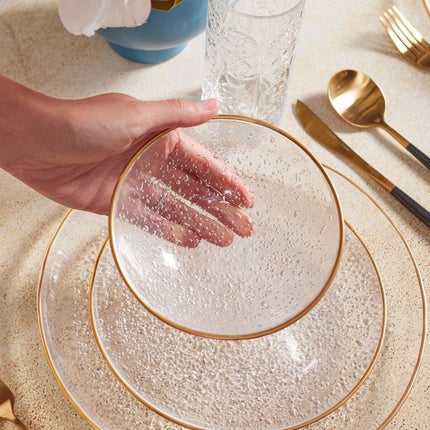 Sophisticated 12-Piece Glass Dinnerware Set to Transform Your Dining Experience - Très Elite