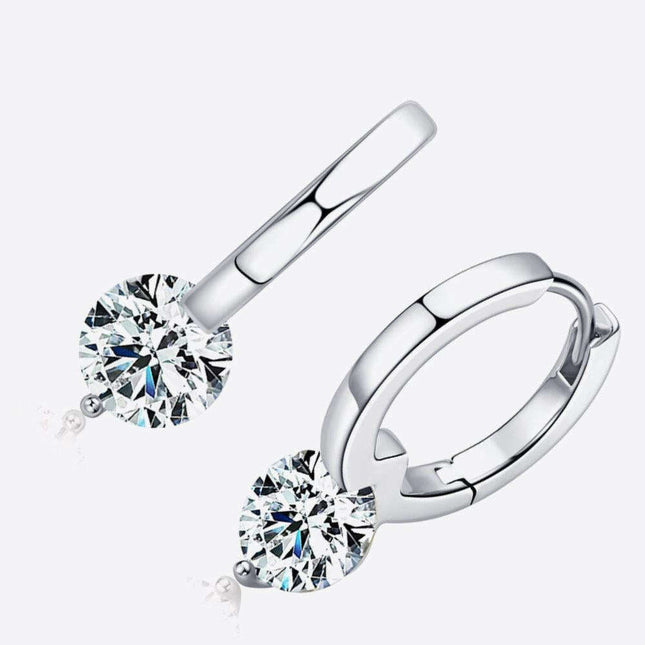 Sophisticated 2 Carat Moissanite Silver Drop Earrings - Radiance Collection