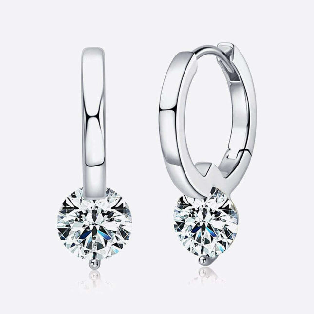 Sophisticated 2 Carat Moissanite Silver Drop Earrings - Radiance Collection