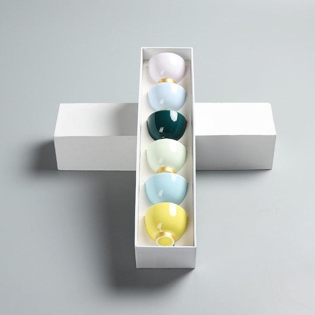 Sophisticated 6-Piece Kiln-Fired Kung Fu Tea Cup Collection