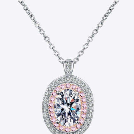 Sophisticated 925 Sterling Silver Lab-Diamond Necklace with Sparkling Zircon Accents