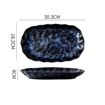 Sophisticated Blue Ceramic Tableware Set - Elevate Your Dining Experience with Elegance - Très Elite