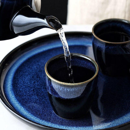Sophisticated Blue Japanese Ceramic Tea Set for Elegant Tea Service - Très Elite