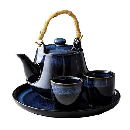 Sophisticated Blue Japanese Ceramic Tea Set for Elegant Tea Service - Très Elite