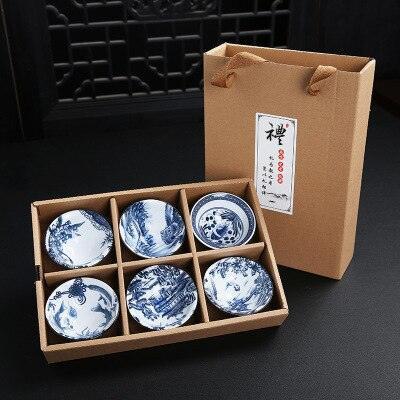 Sophisticated Blue and White Vintage Chinese Porcelain Tea Cup Collection for Puer Tea Lovers
