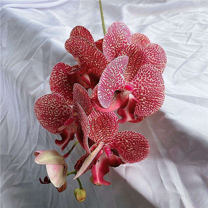 Sophisticated Elegance: Lifelike Faux Orchid Stem for Timeless Home Decor..