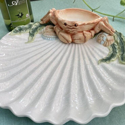 Sophisticated European Shell Ceramic Seasoning Platter for Exquisite Dining Experiences - Très Elite- Très Elite