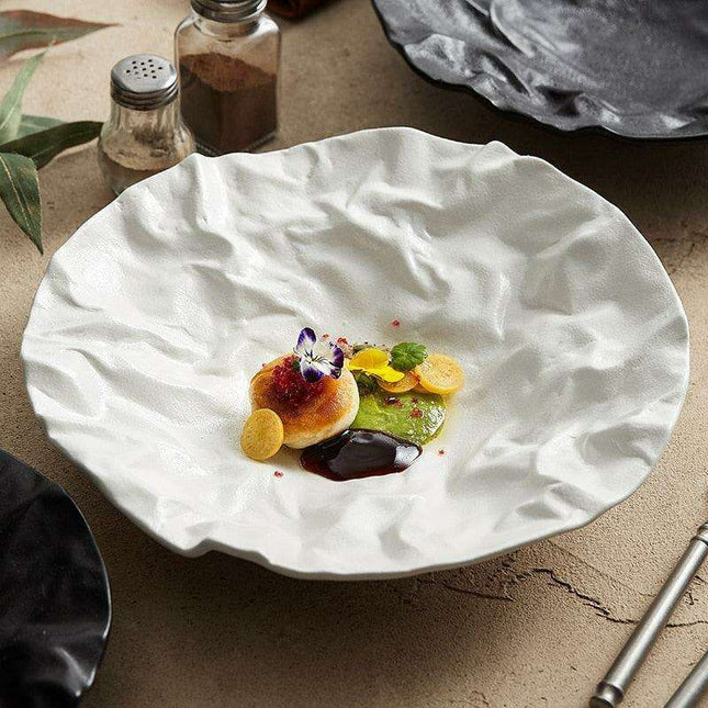 Sophisticated Foldable Ceramic Deep Dish - Redefine Your Dining Aesthetic
