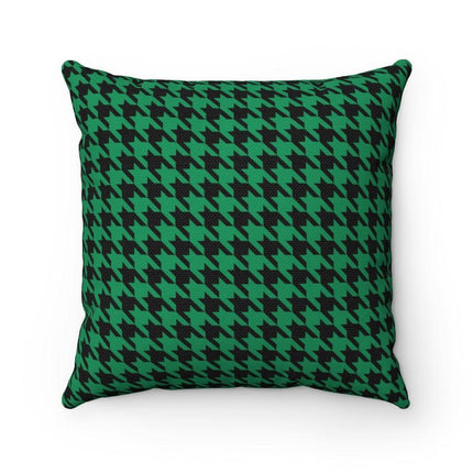 Sophisticated Green Houndstooth Dual-Sided Pillowcase - Très Elite