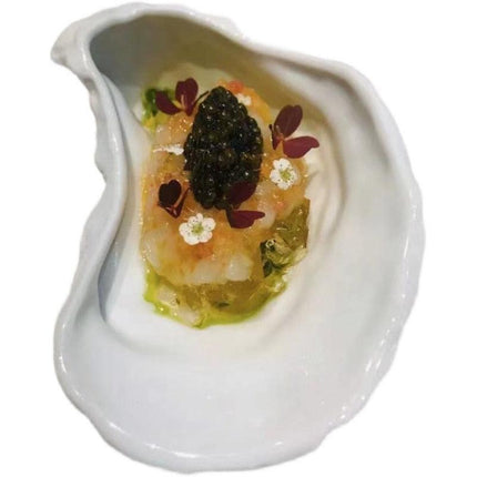 Sophisticated Japanese Ceramic Oyster Serving Plate - A Touch of Elegance for Your Culinary Creations - Très Elite