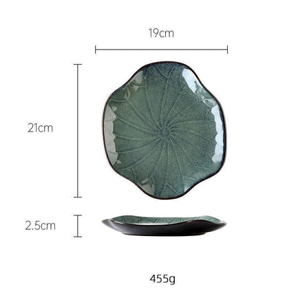 Sophisticated Japanese Lotus Leaf Ceramic Dining Set for Exquisite Table Styling - Très Elite