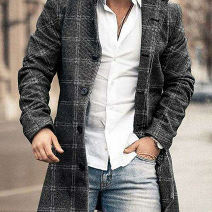 Sophisticated Men's Wool-Blend Stand Collar Overcoat: Redefining Stylish Warmth - Très Elite
