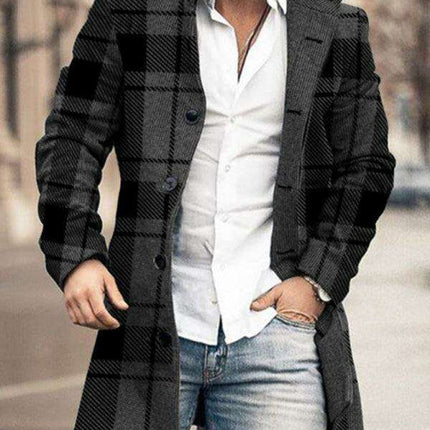 Sophisticated Men's Wool-Blend Stand Collar Overcoat: Redefining Stylish Warmth - Très Elite