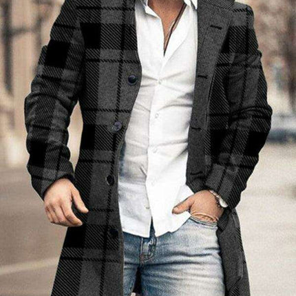 Sophisticated Men's Wool-Blend Stand Collar Overcoat: Redefining Stylish Warmth - Très Elite