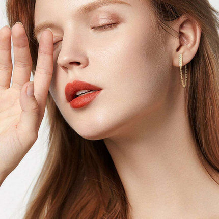 Sophisticated Moissanite-Embellished Sterling Silver Earrings with Luxurious Dual Finish