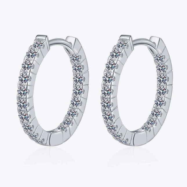 Sophisticated Moissanite Huggie Earrings in Sterling Silver - A Classic Touch